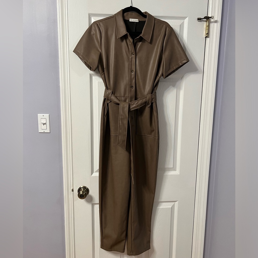 Faux Leather Jumpsuit